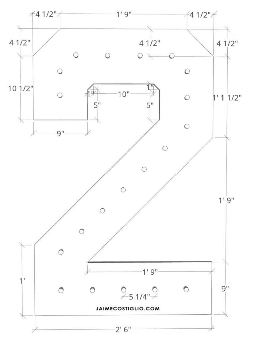 DIY Marquee Numbers - Jaime Costiglio