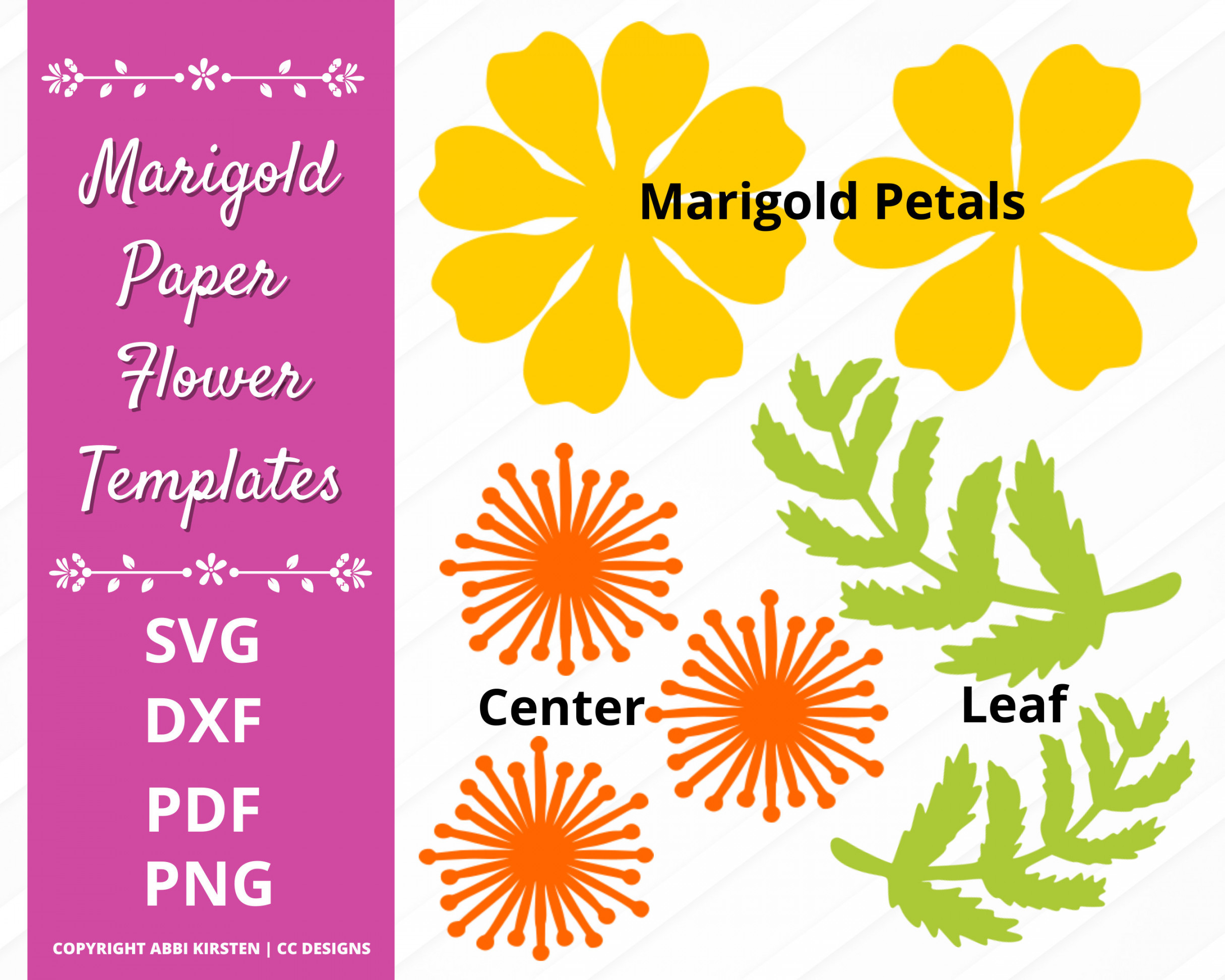 DIY Paper Flower Tutorial Marigold Flower SVG and PDF - Etsy