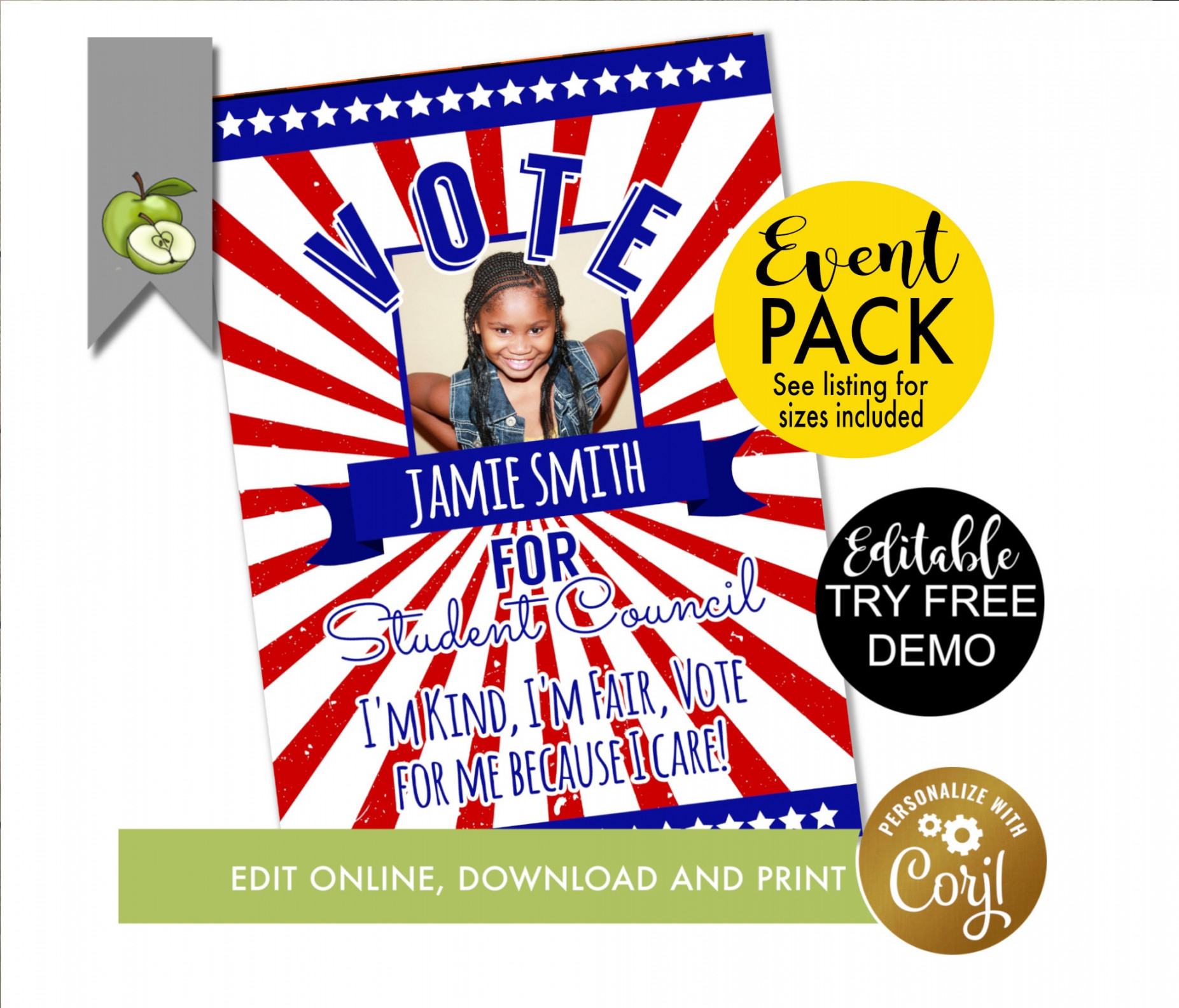 Editable election campaign poster class voting flyer class - Etsy