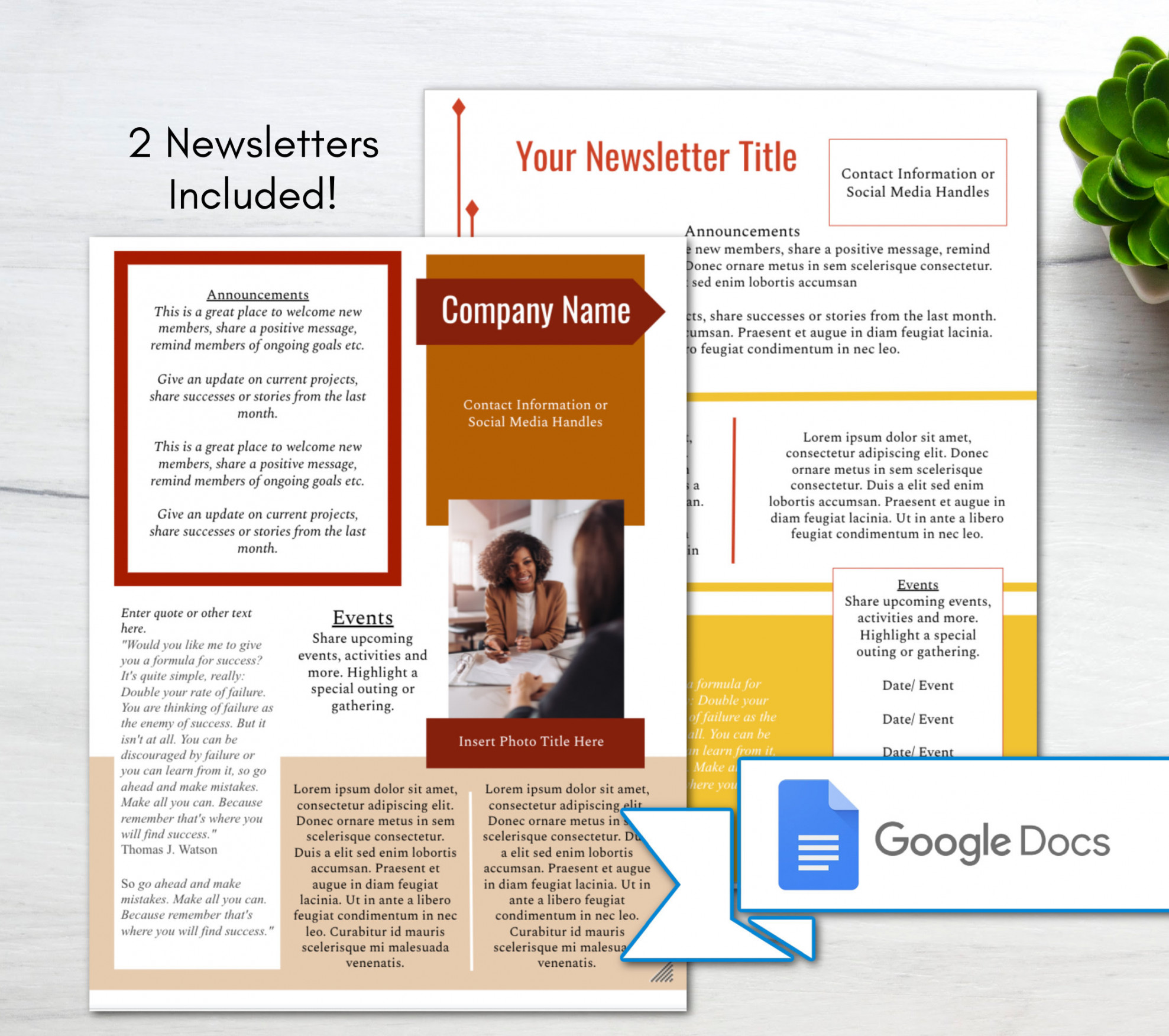 Editable Newsletter Template /google Docs/ Digital Newsletter