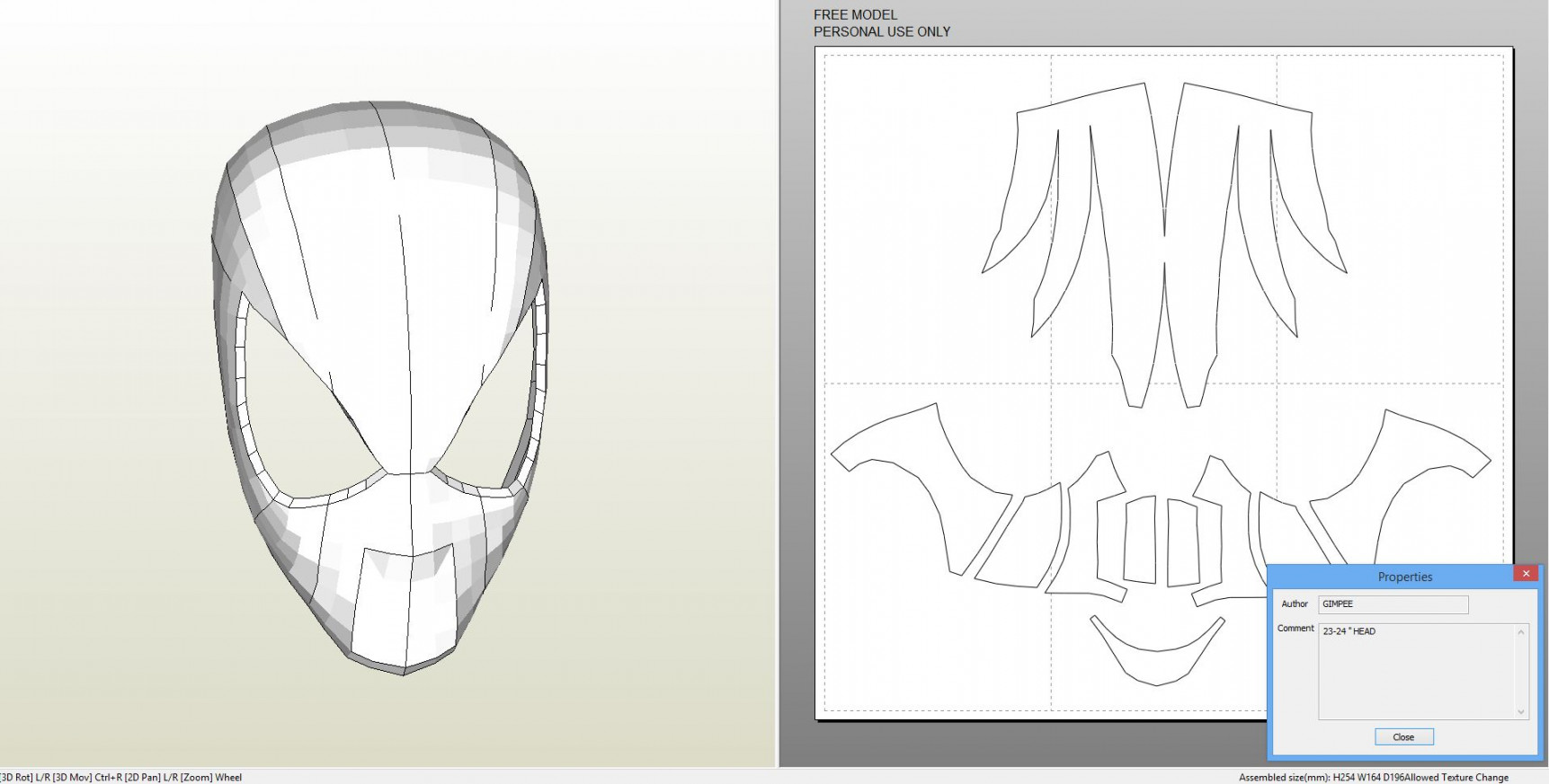 Foamcraft .pdo file template for Spiderman - Faceshell +FOAM+.