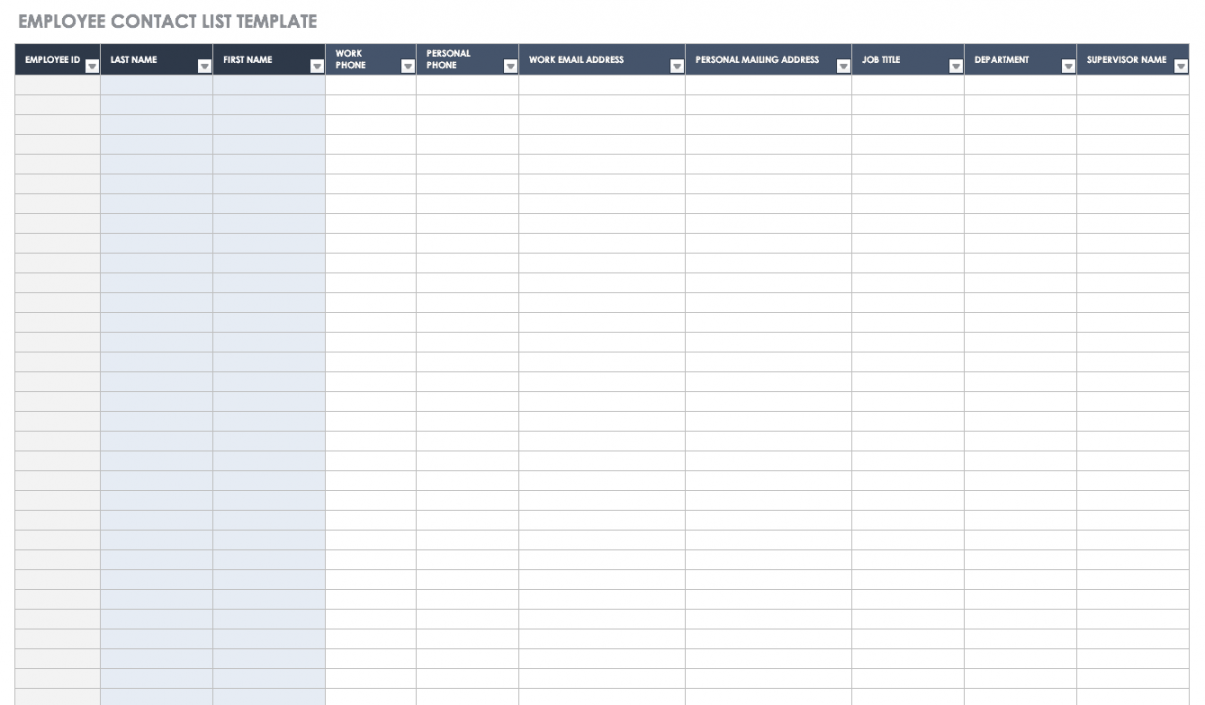 Free Contact List Templates  Smartsheet