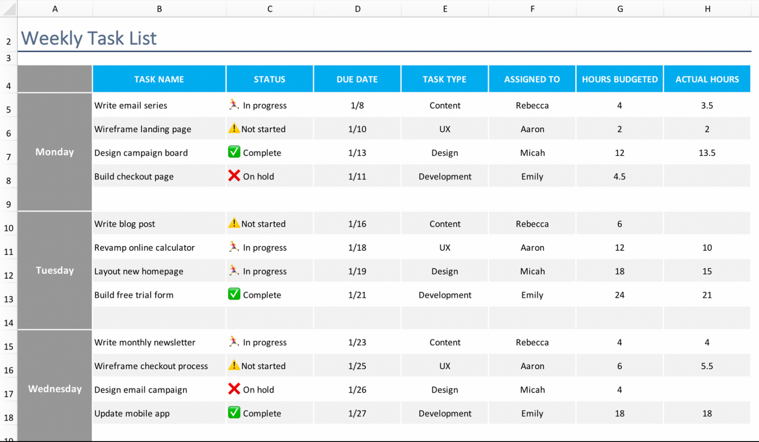 Free Excel Task Tracker Template & To-Do List  TeamGantt