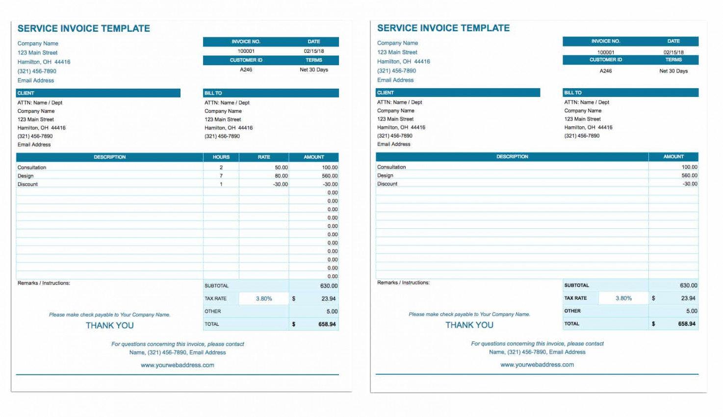 Free Google Docs Invoice Templates  Smartsheet