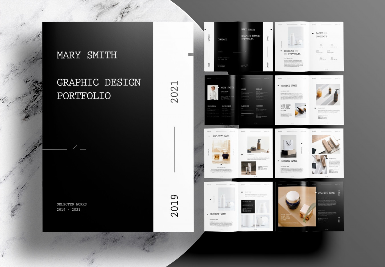 Free Graphic Design Portfolio Layout InDesign Template