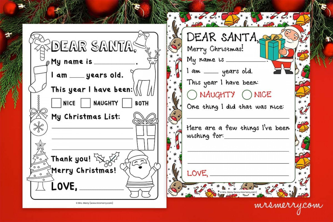 Free Letter to Santa Template Printables  Mrs