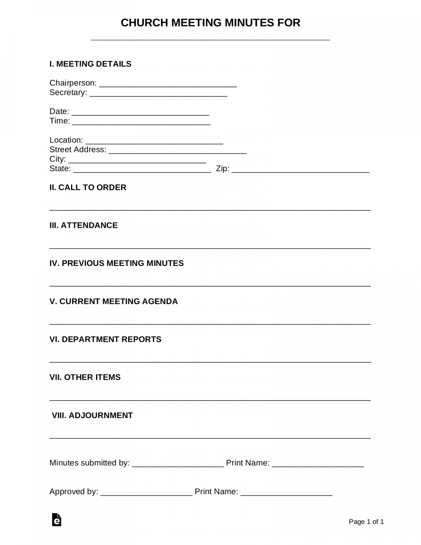 Free Meeting Minutes Templates () - PDF  Word – eForms