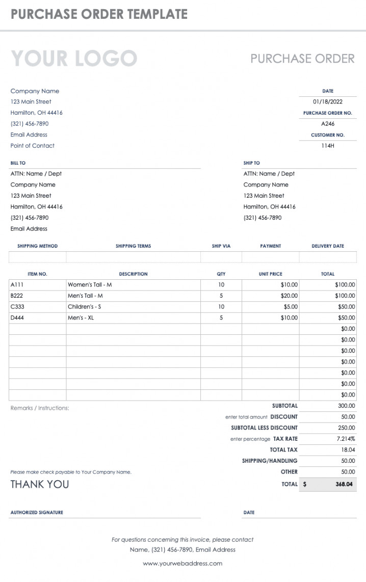 Free Order Form Templates  Smartsheet