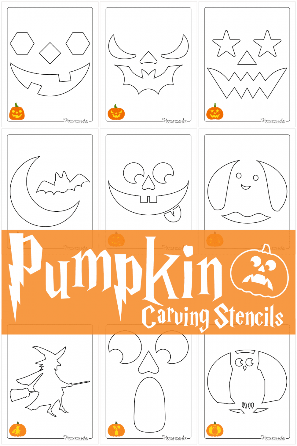 Free Printable Pumpkin Carving Stencils & Templates for Halloween