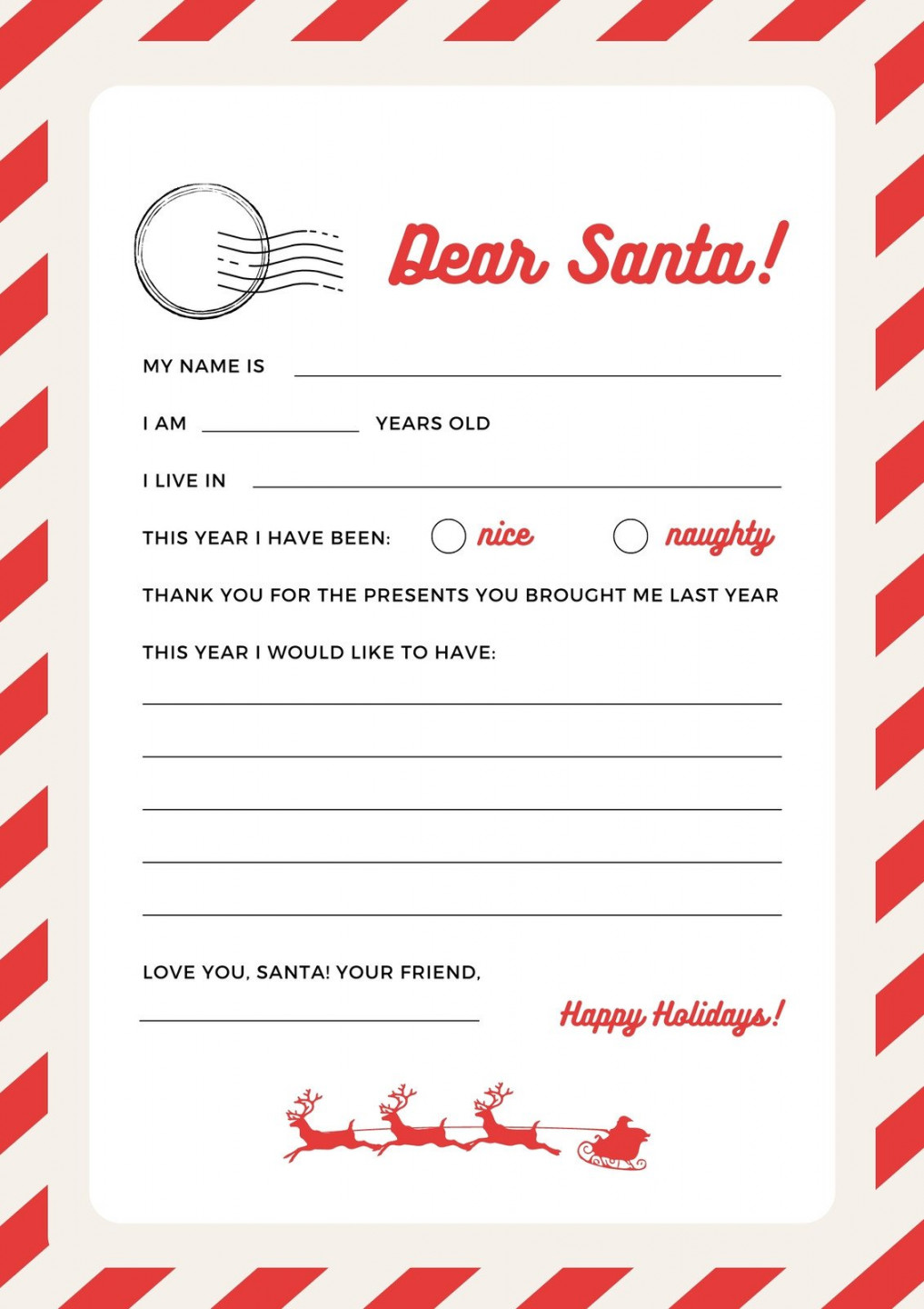 Free printable Santa letter templates you can customize  Canva