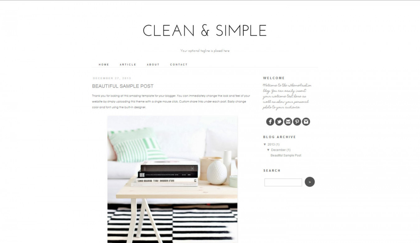 Free Responsive Blogger Template Clean and Simple