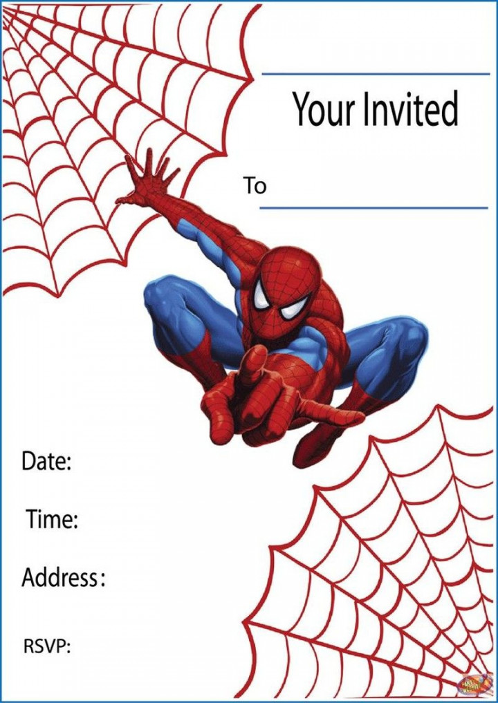 Free template for Spiderman Birthday Invitations  Invitations