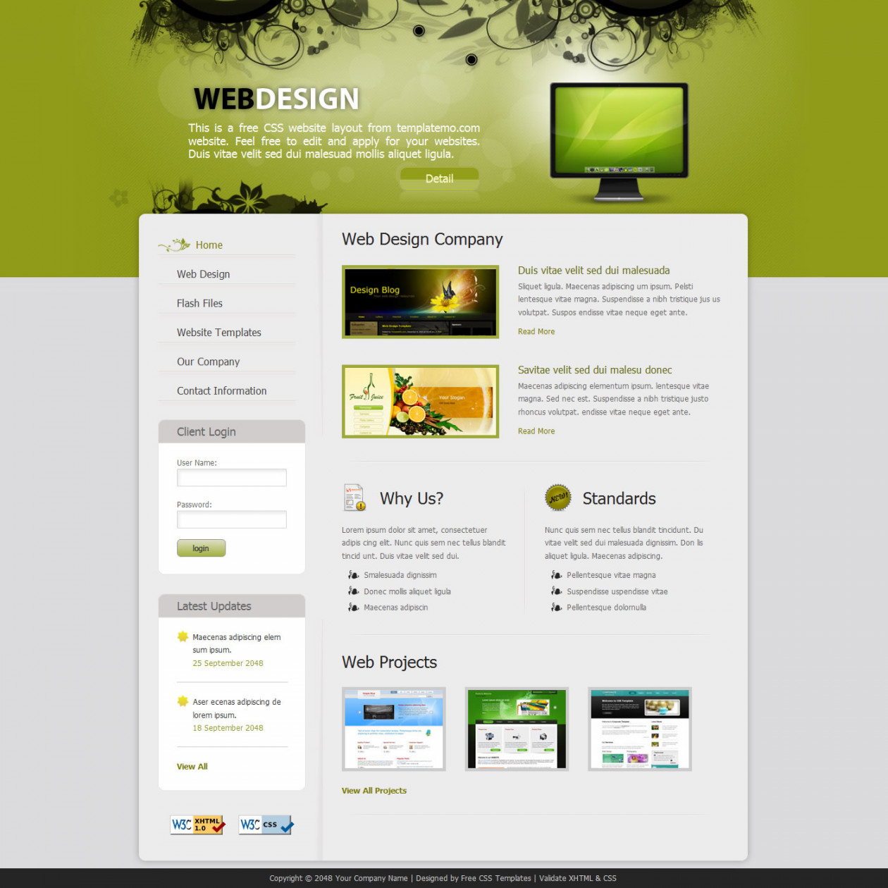 Free Template  Web Design