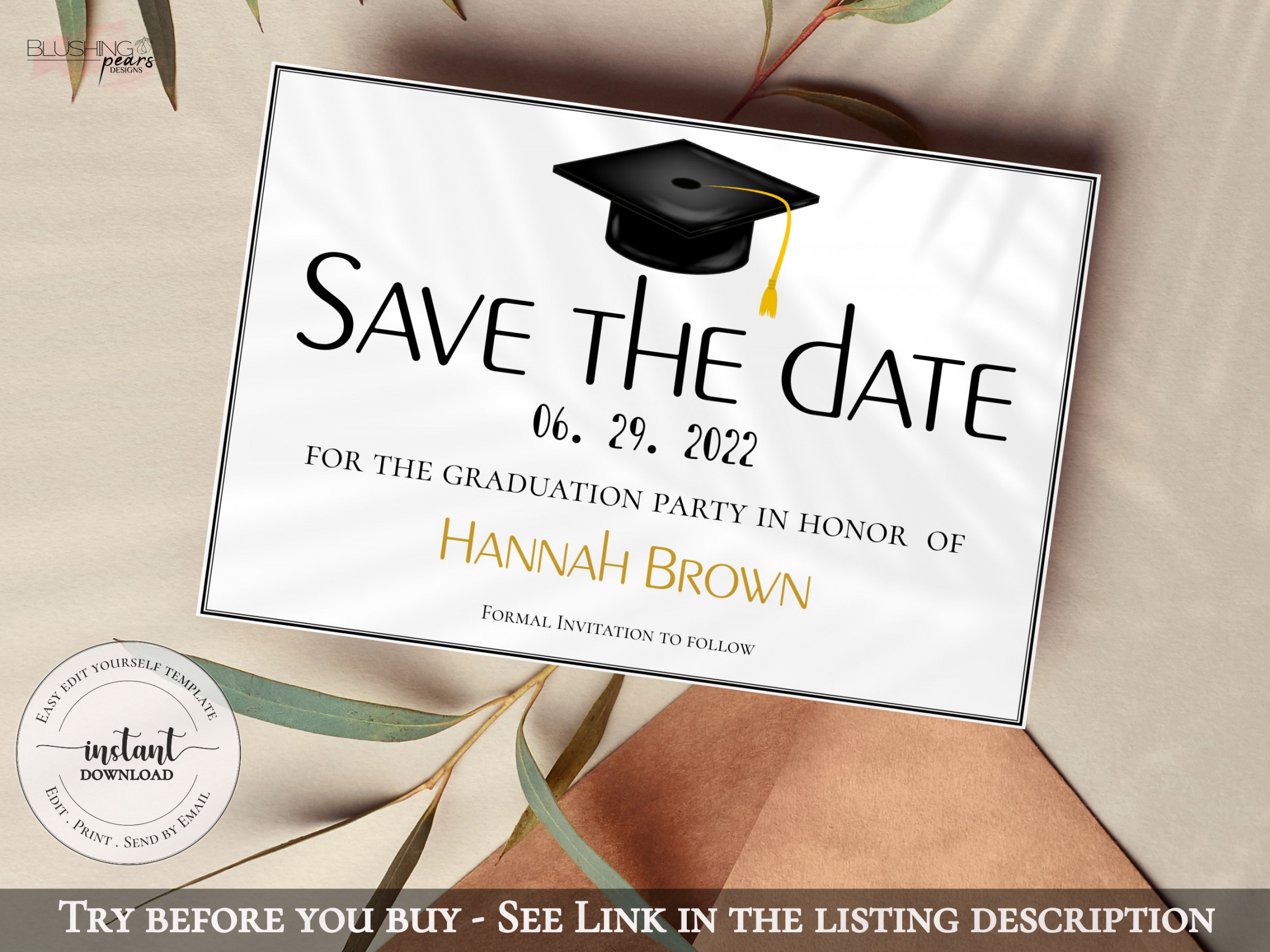 Graduation Save the Date Class of  Graduation Party Save - Etsy