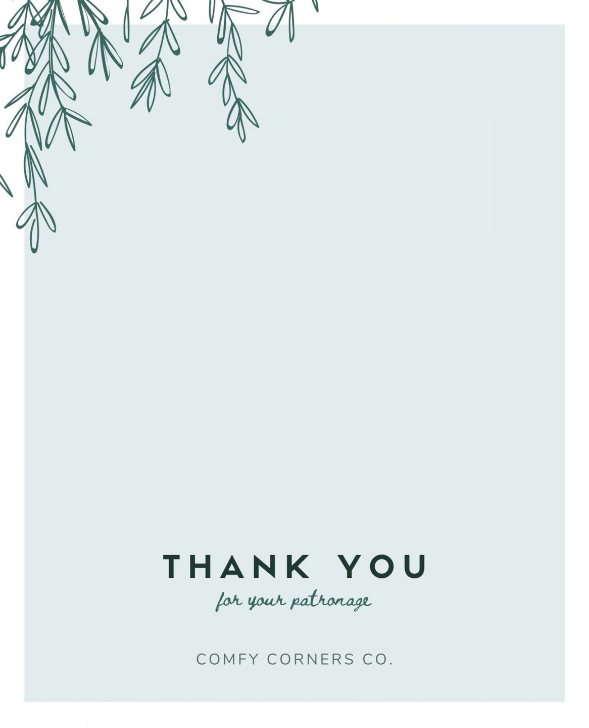 Green Vines Business Thank You Note Card - Templates by Canva