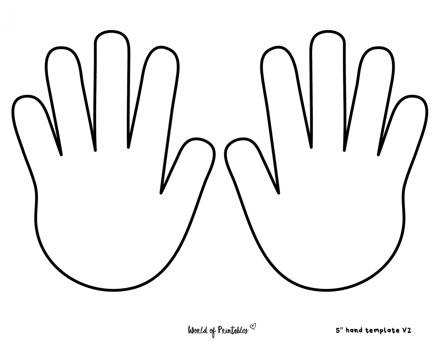 Hand Outline Printable Templates - World of Printables