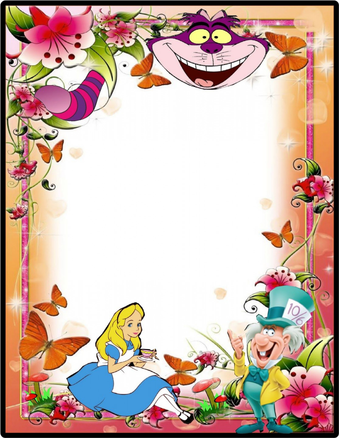 Here is a sample of the invitation that I made: Here is the border