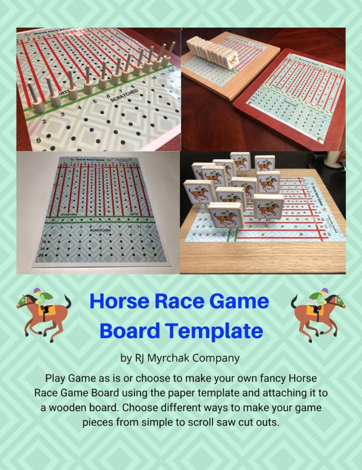 Horse Race Board Game Template - Etsy  Horse race game, Board