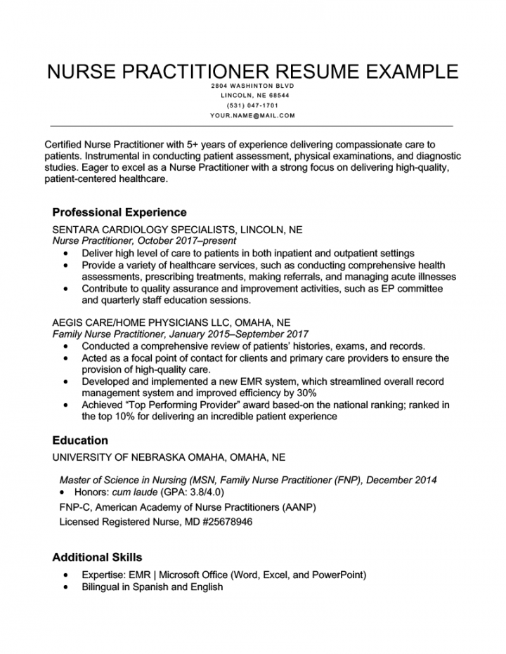 Nurse Practitioner Resume [Example]  Resume Genius