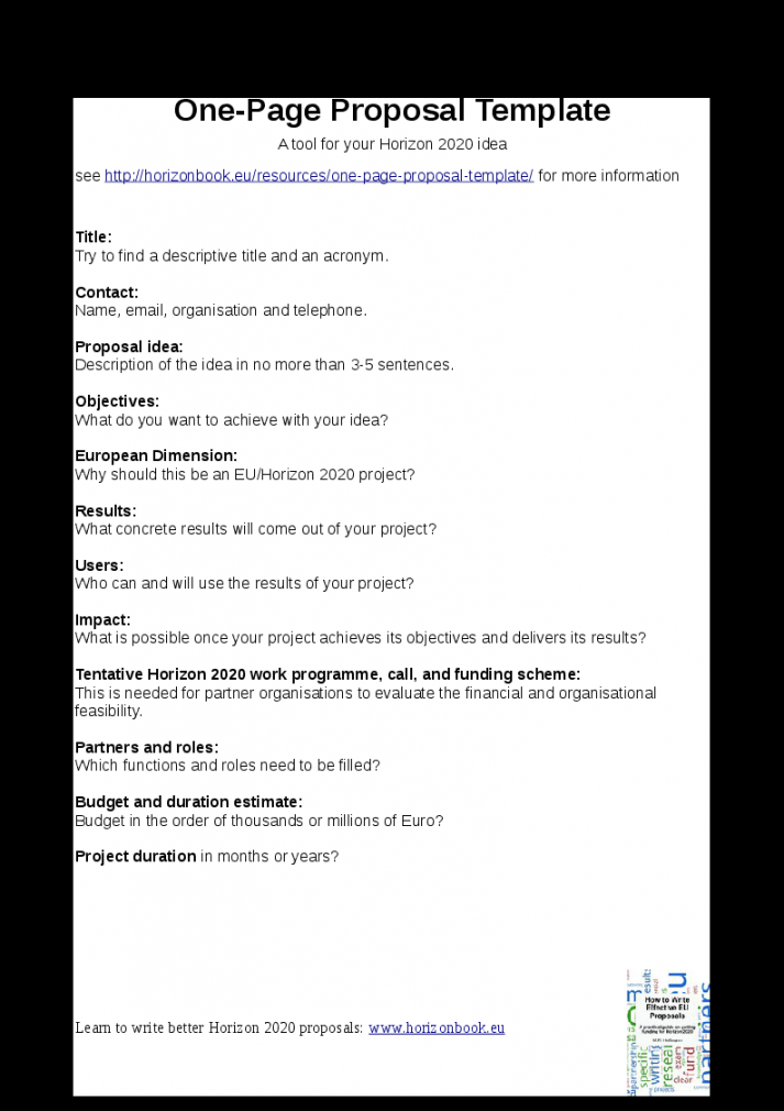 One-Page Proposal Template - Horizonbook