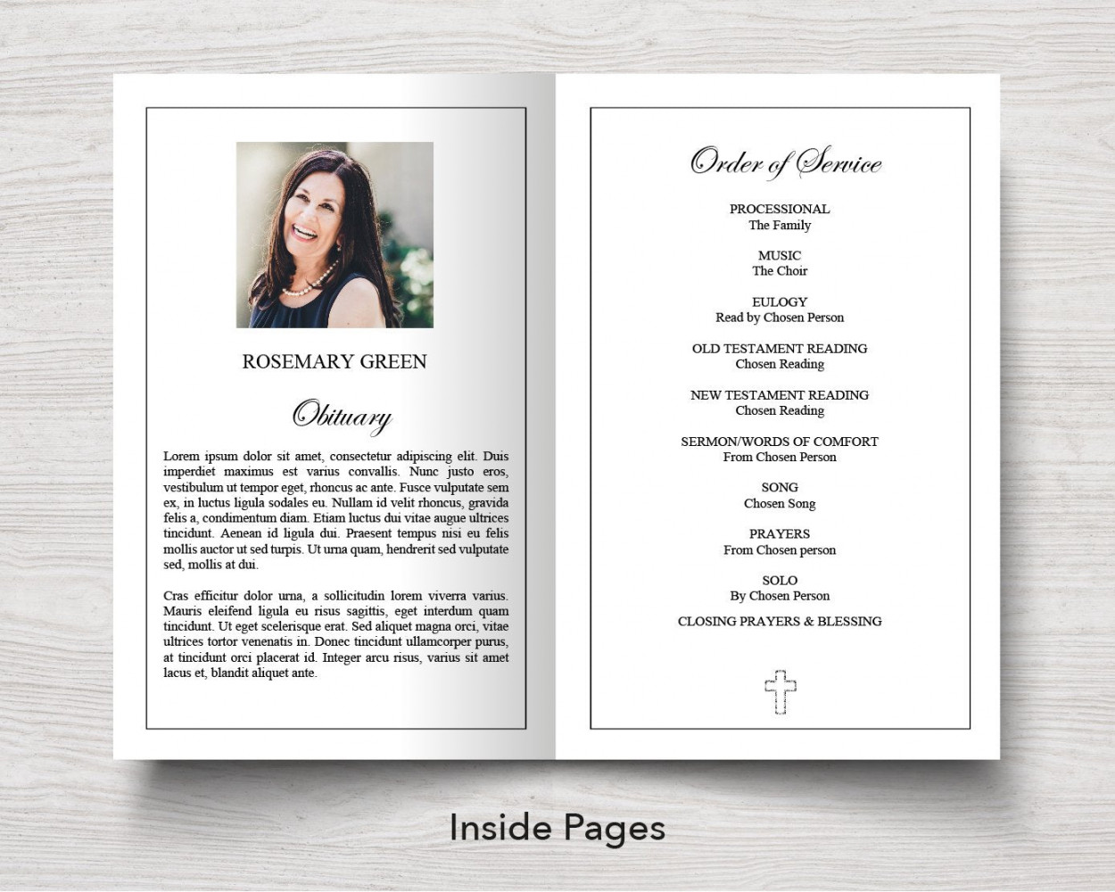 Page Cross Funeral Program Template – Funeral Templates