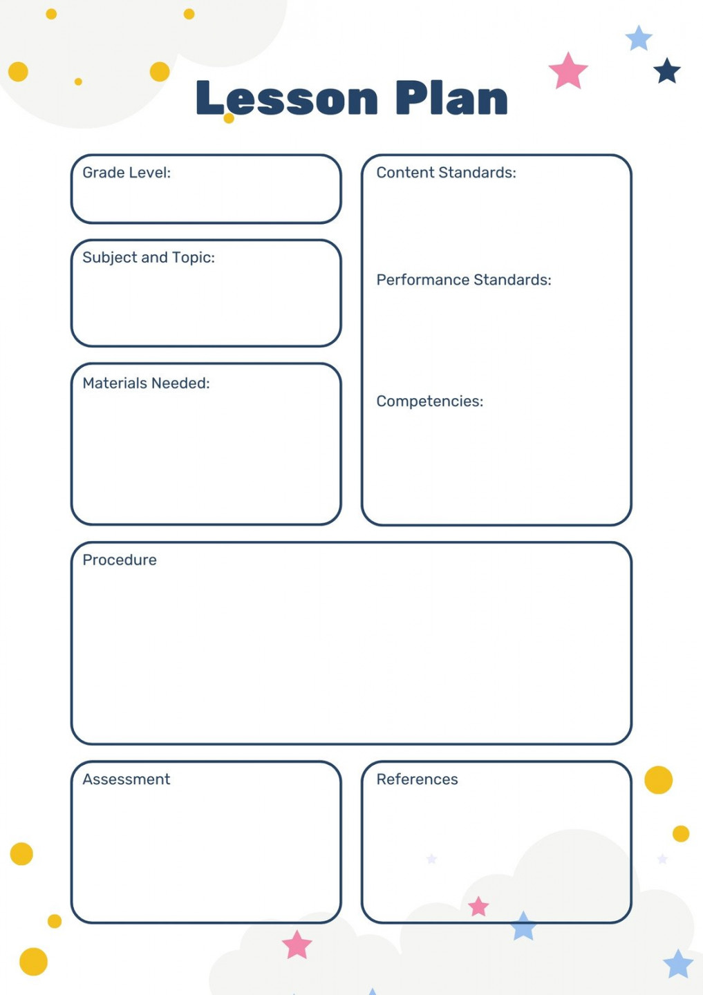 Page  - Customize ,04+ Kindergarten Lesson Plan Templates