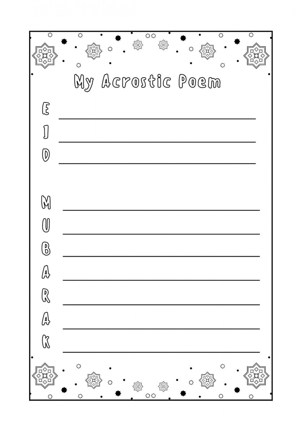 Page  - Free and customizable poem templates