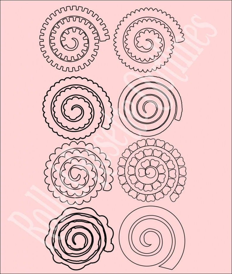 Paper Flower Rolled Rosette Templates Printable PDF Rolled - Etsy