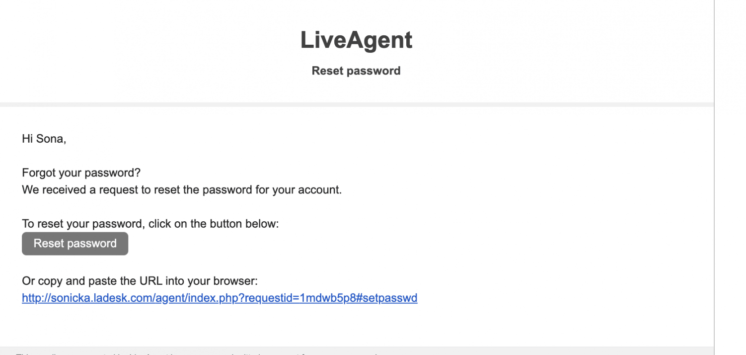 Password Reset Email Templates (Copy&Paste)  LiveAgent