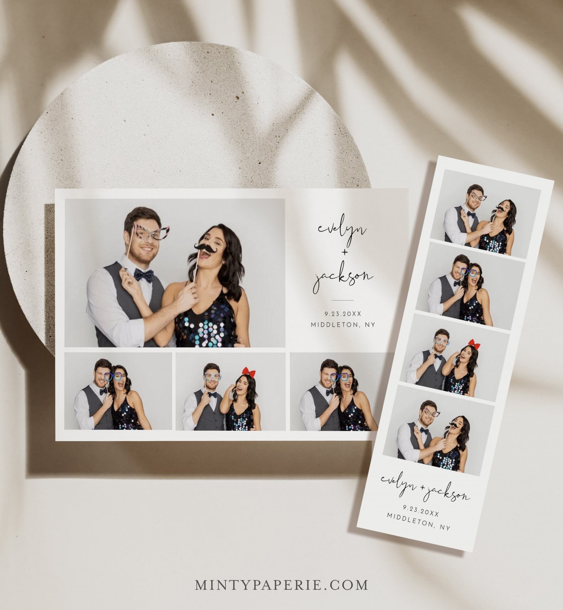 Photo Booth Strip Template Minimalist Hochzeit Photo Booth - Etsy