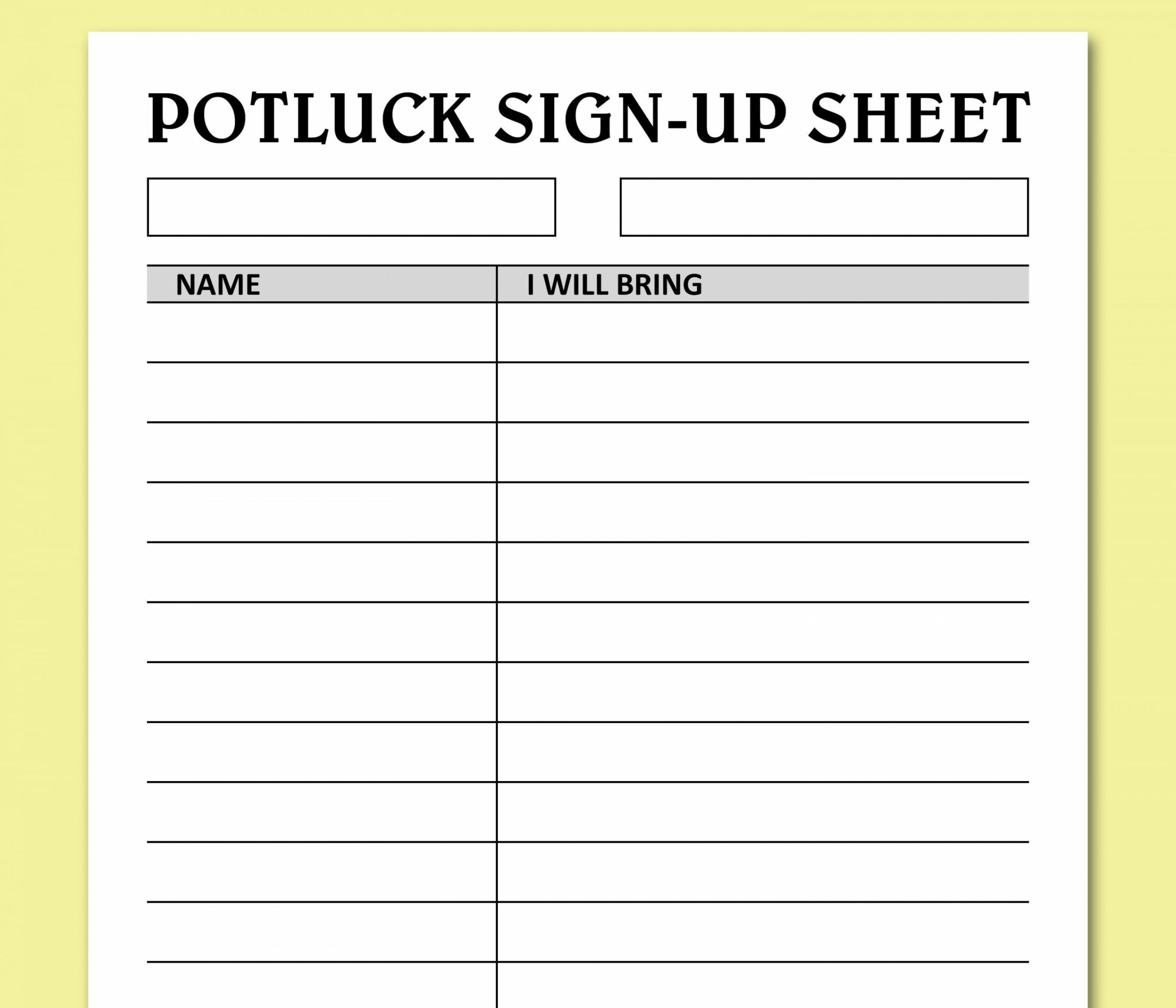 Potluck Sign Up Sheet, Feiertage Events Potluck Brunch Dinner Party Food  Signup Organizer, Instant Download, Letter, A, PDF