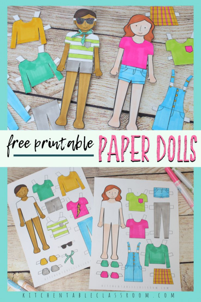 Printable Paper Doll Templates- Color and Play - The Kitchen Table