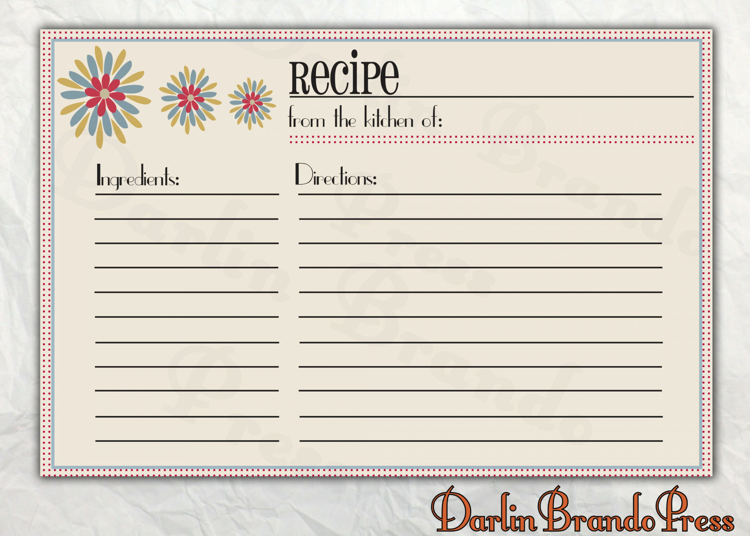 Recipes Card Templates Word  Recipe template for word, Printable