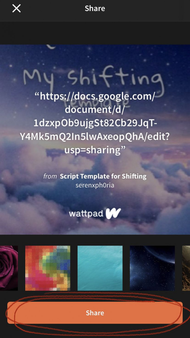 script template for shifting - Google doc - Wattpad