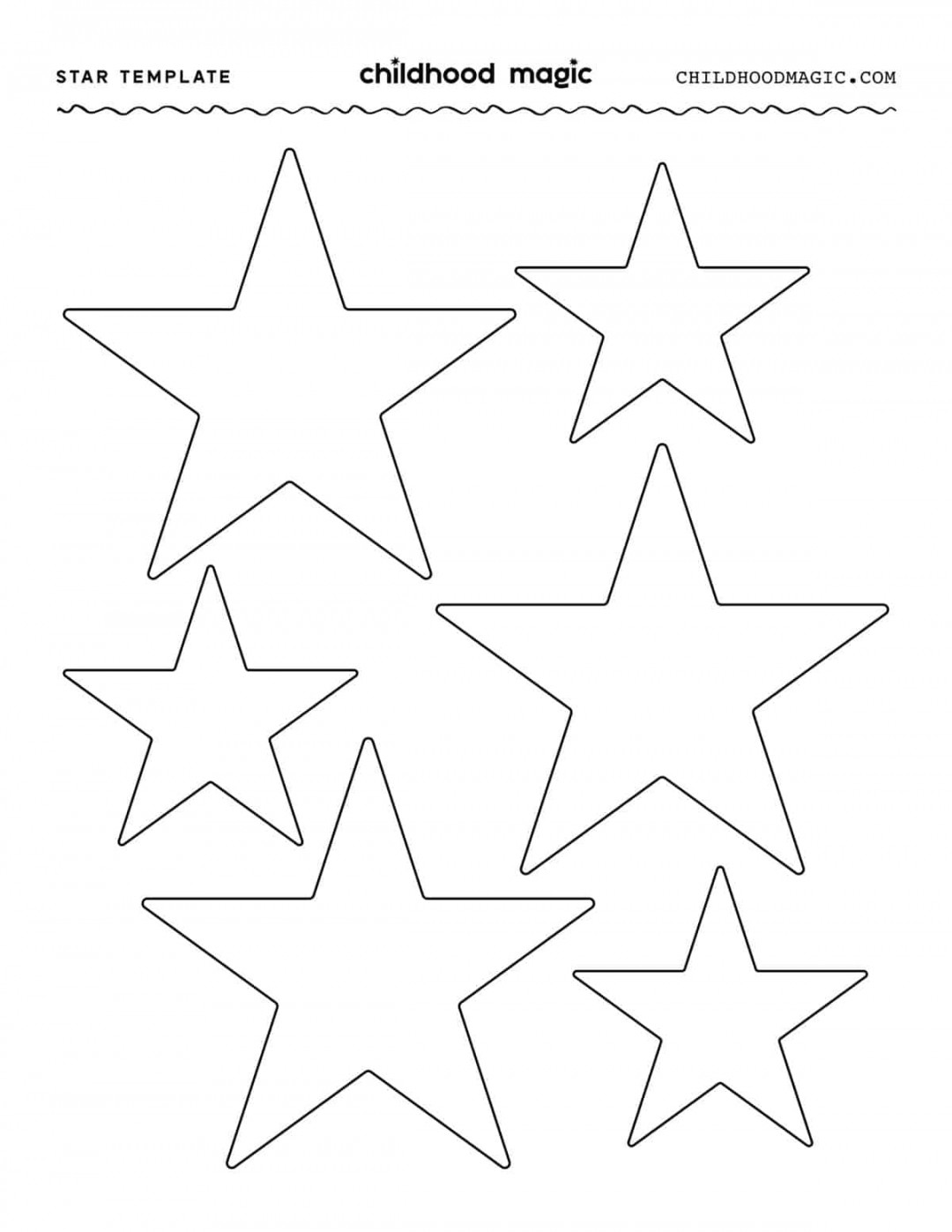 Star Shape Template - Free Printable - Childhood Magic