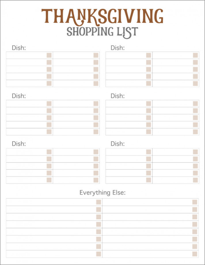 Thanksgiving Meal Planners & Shopping List Printables - FREE