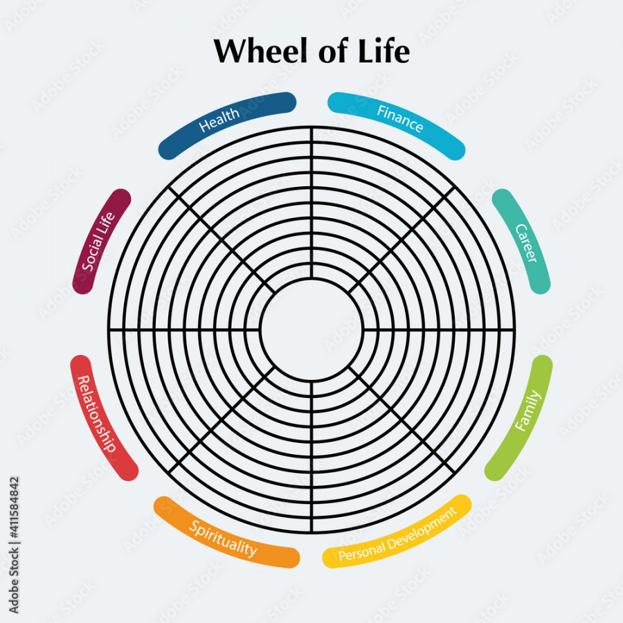 Wheel of life template diagram