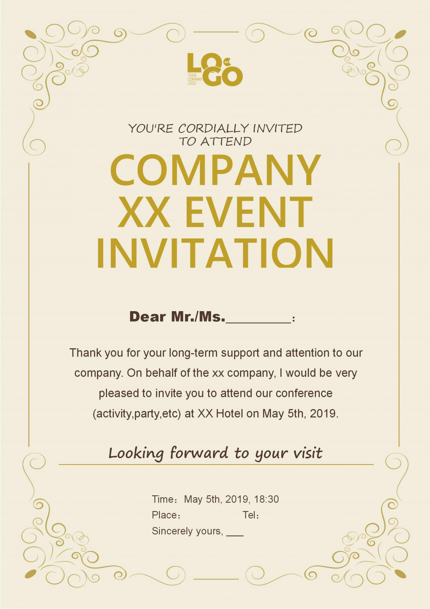 WORD of Gold Simple Elegant Invitation