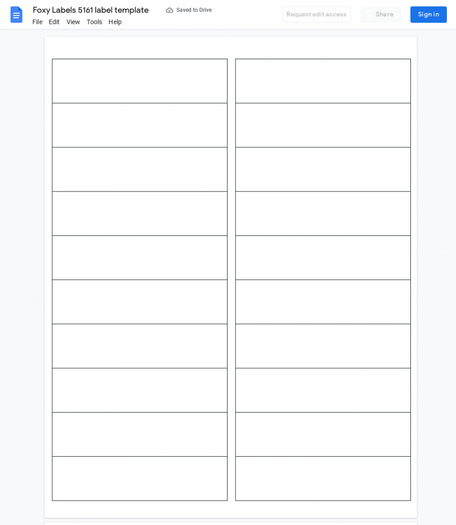 Avery  label template for Google Docs & Sheets  Label