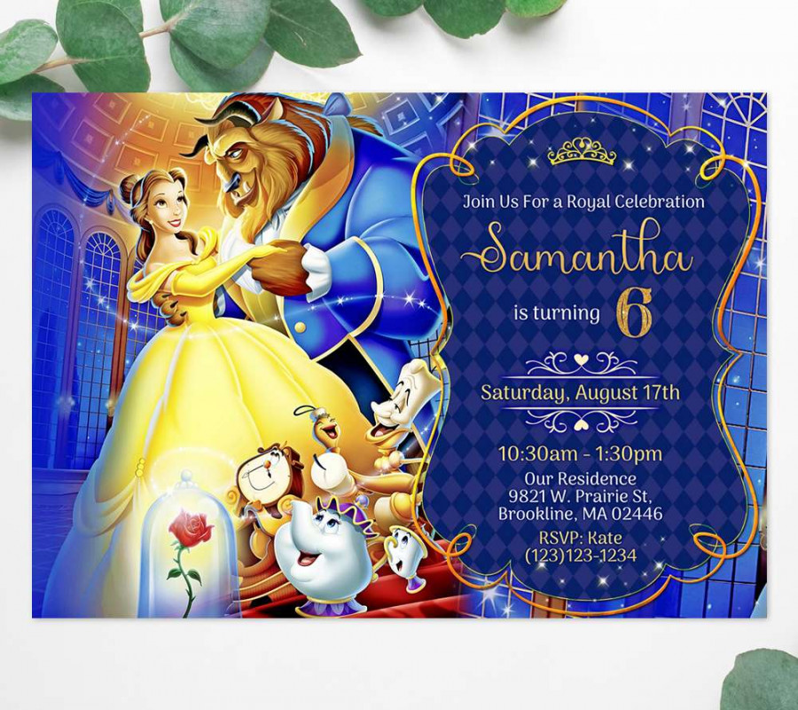 Beauty and the Beast invitation template - Edit Online Instant