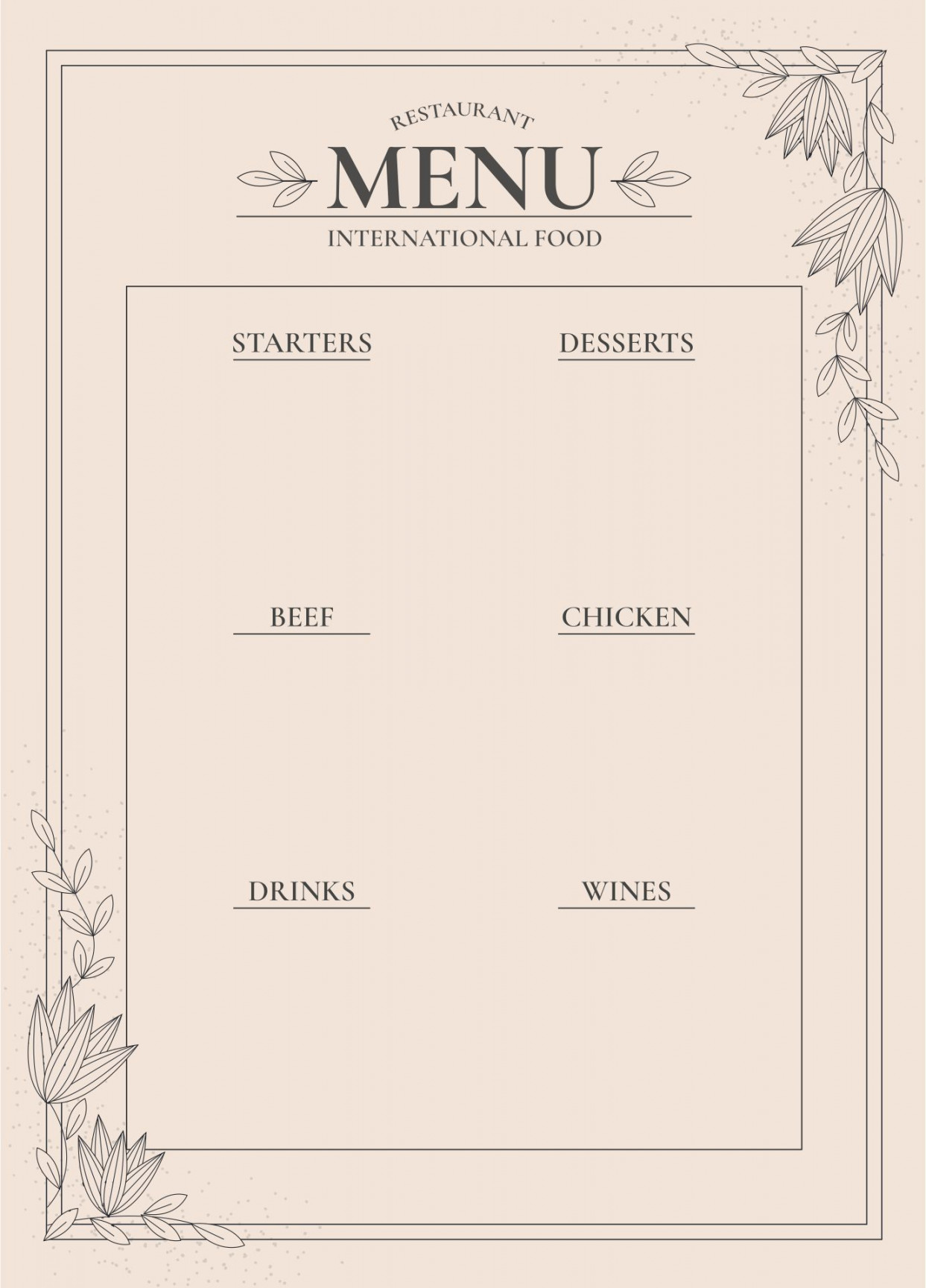 Best Printable Blank Restaurant Menus PDF for Free at