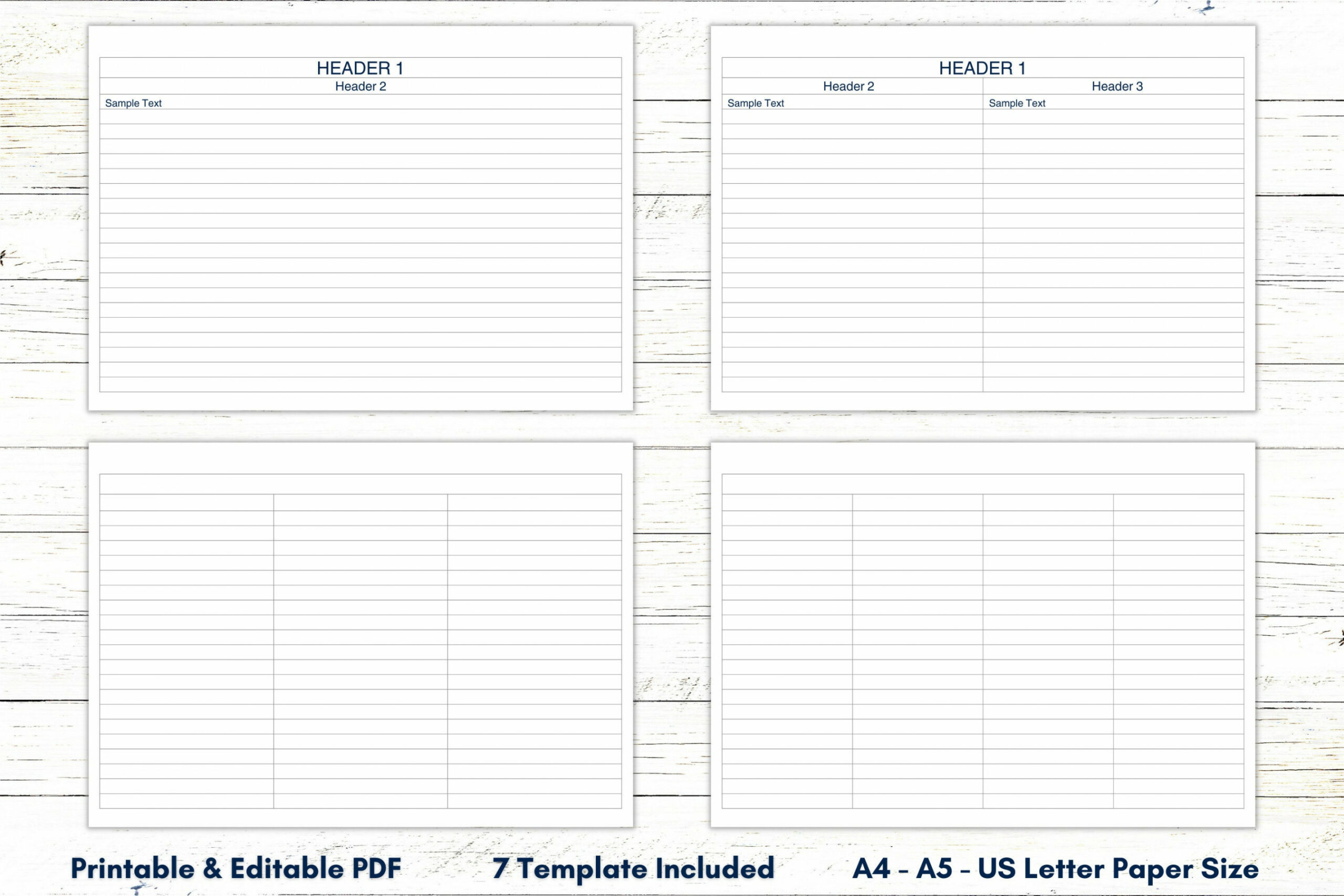 Blank Columns Chart Sheet Printable Editable Blank Worksheet - Etsy