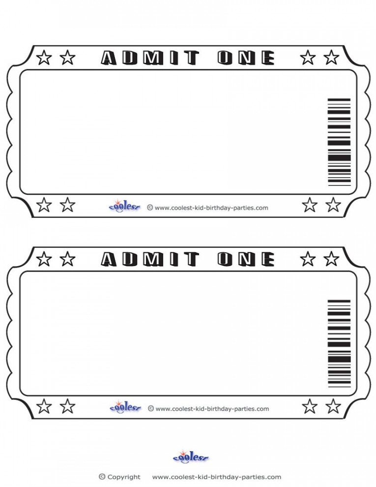 Blank Printable Admit One Invitations  Movie ticket invitations