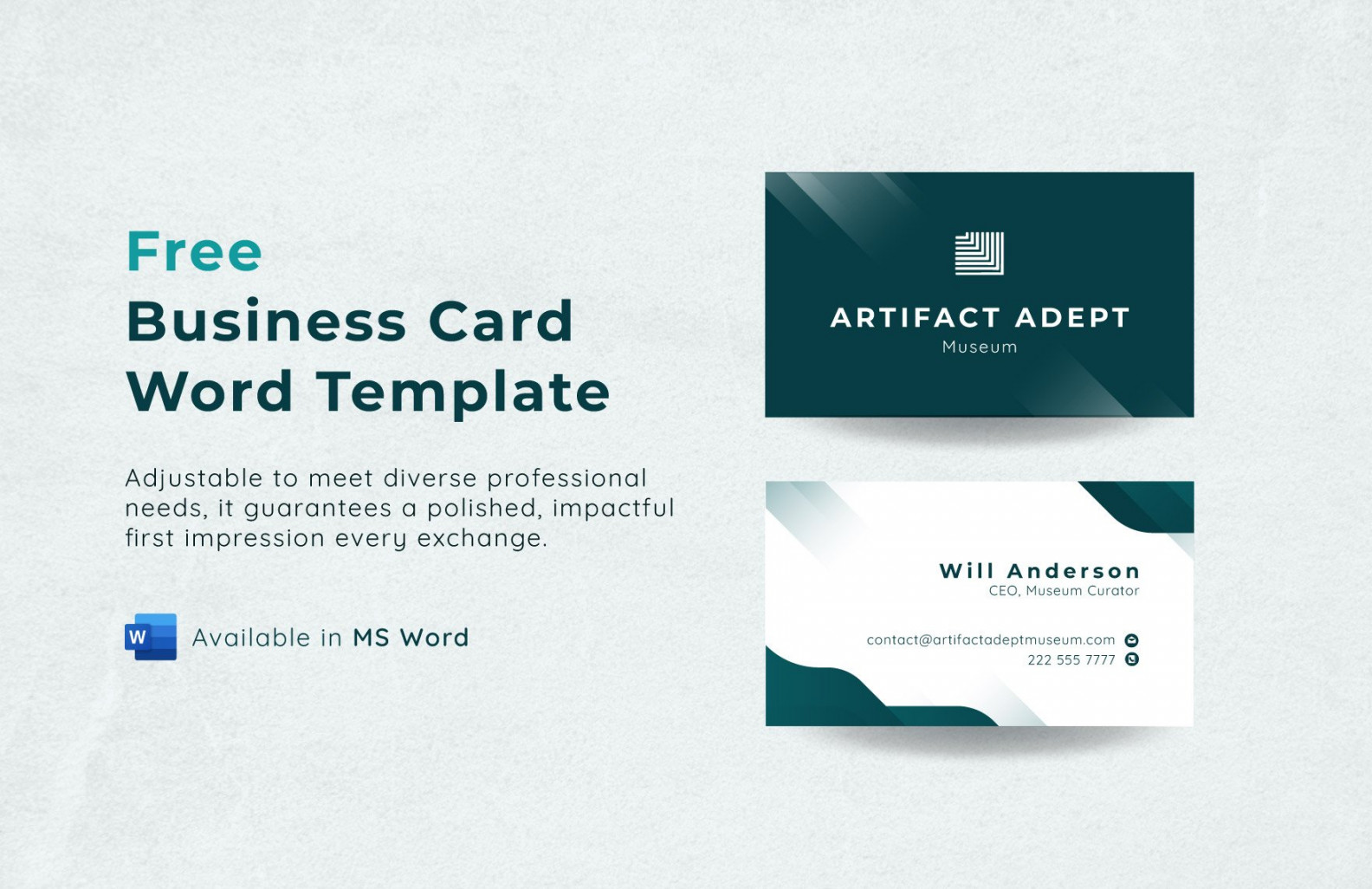 Business Card Template in Word - FREE Download  Template