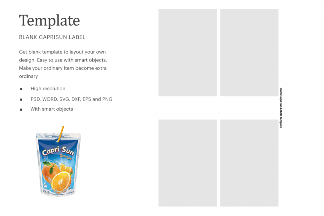 Capri Sun Label Template  Compatible With Silhouette Studio By