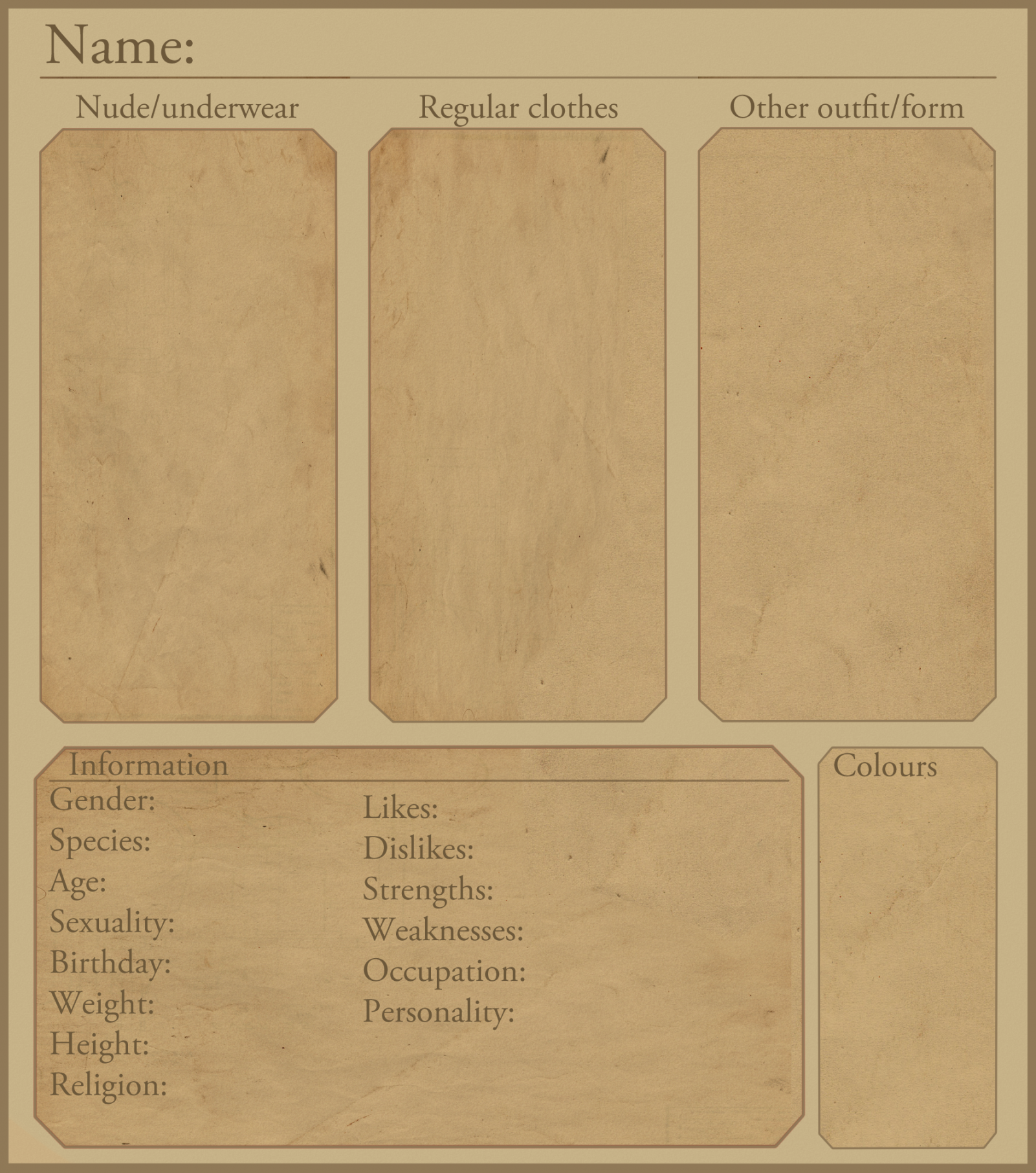 Character reference sheet template by Rohdale on DeviantArt