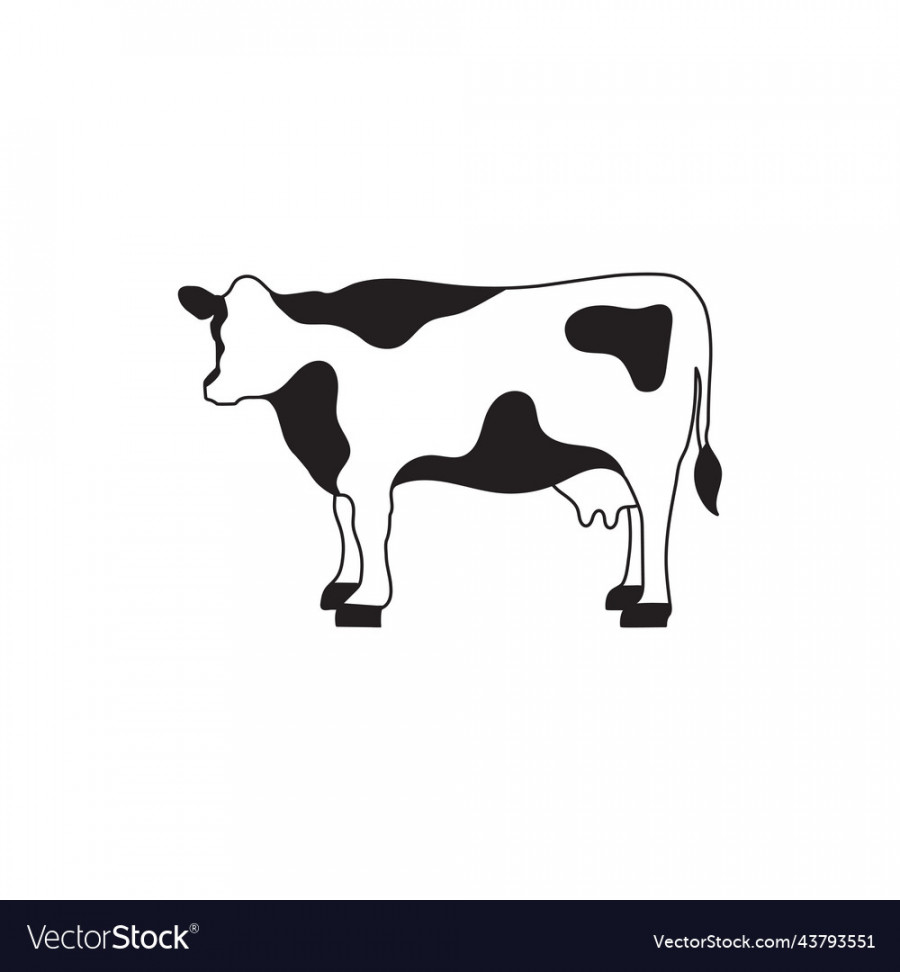 Cow line art icon design template Royalty Free Vector Image