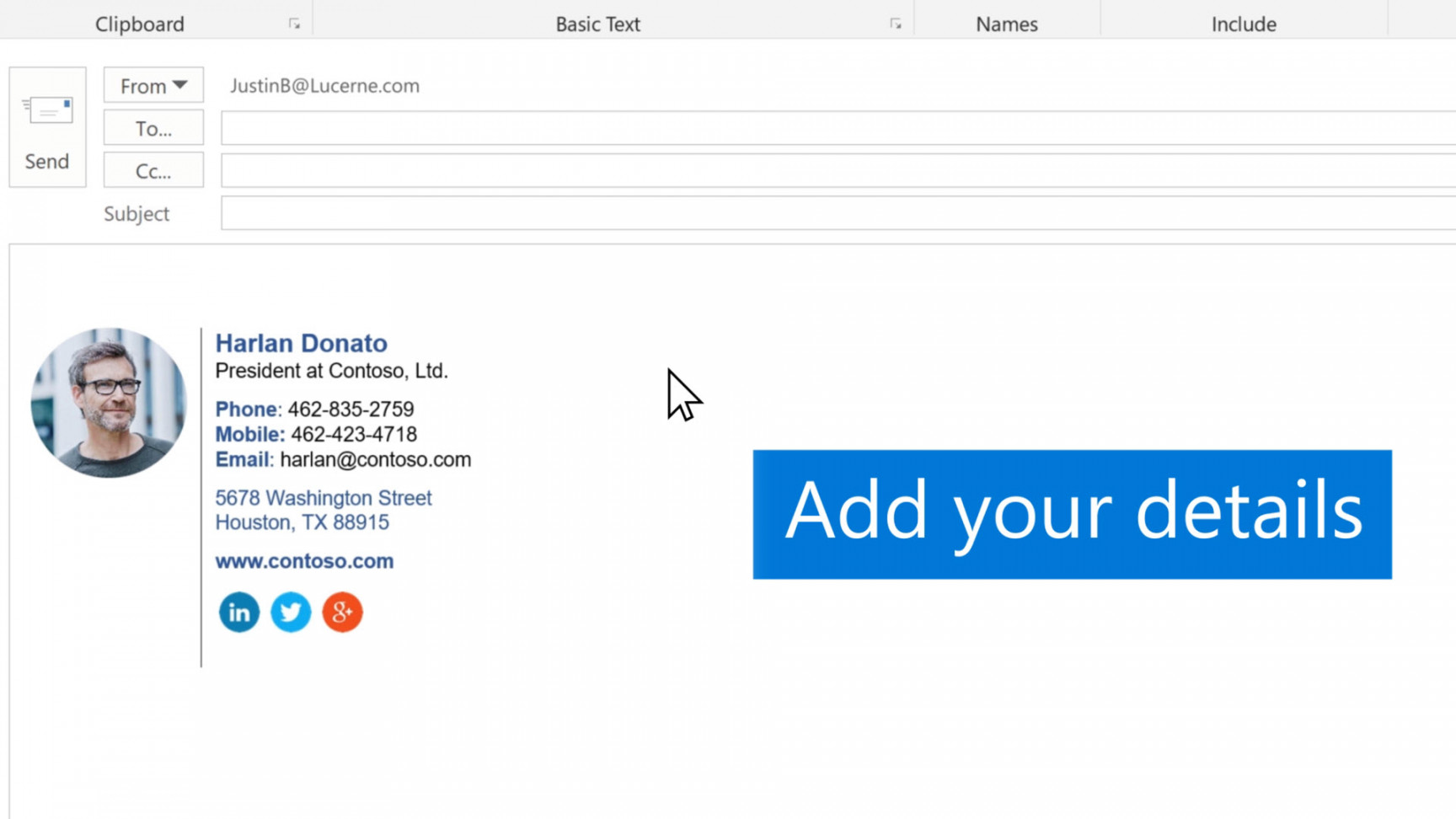 Create an email signature from a template - Microsoft Support