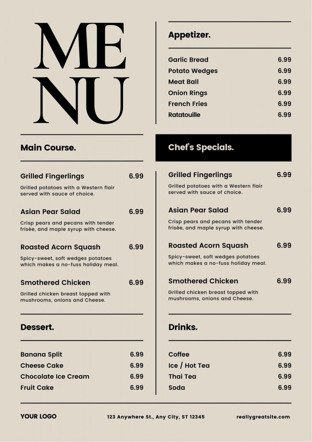 Customize ,41+ Menus Templates Online - Canva