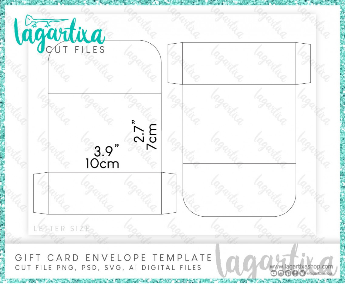 Cut Files Gift Card Envelope Template Formats PNG PSD Ai - Etsy